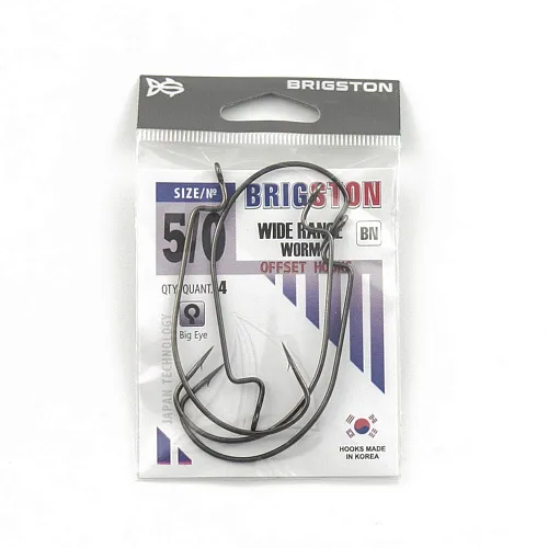 Крючок офсетный Brigston Wide Range Worm BN № 5/0 ( уп. 4 шт.)