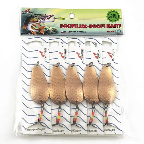 Блесна колеблющаяся Profilux Байкал 14гр цв. 06 медь чешуя (5 шт в упак.)