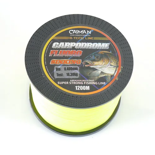 Леска Caiman Carpodrome Fluoro yellow 1200м 0,405мм 