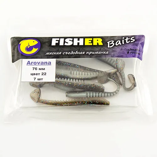 Виброхвост FISHER BAITS Arovana 76мм цвет 22 (уп. 7шт)