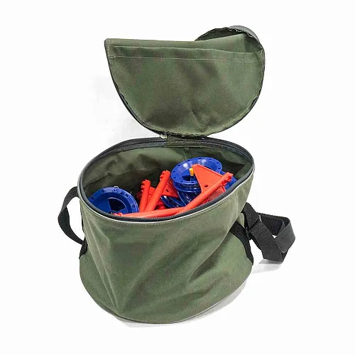 Набор жерлиц на стойке в круглой сумке 10шт оснащенные (РБ)