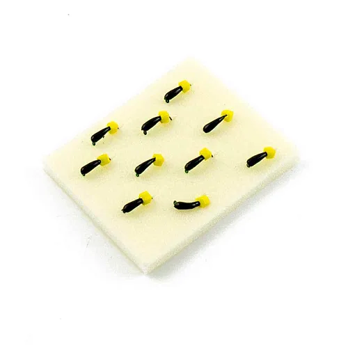 Мормышка вольфрамовая Мастив банан 2,5 черный+зеленый, кубик 0,5гр (сырный)