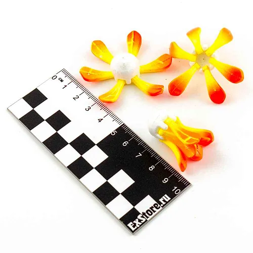 Поплавок зимний Proliv "Ромашка" 6 лепестков 1,4 гр (желт-оранжевый) отгрузка 2-2,5 гр (3 шт. в уп)