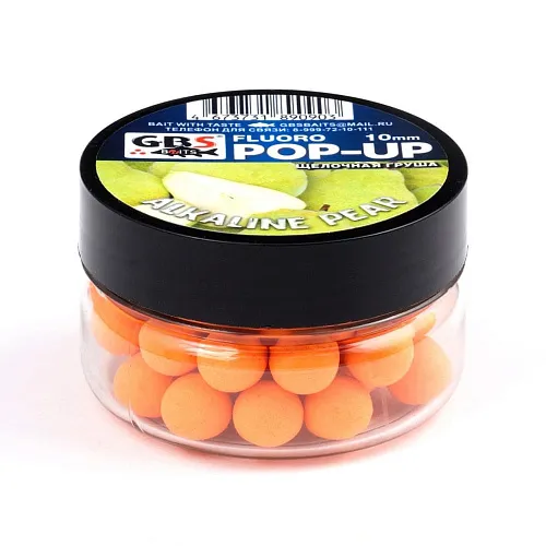 Бойлы GBS Baits Pop-up плавающие 12мм 40гр (уп. 6 шт) Alkaline Pear Щелочная груша