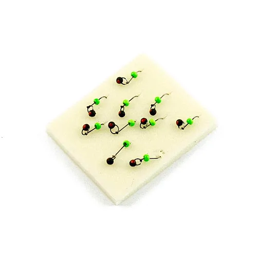 Мормышка вольфрамовая Мастив Дробь-подвеска 3 черный с глазком, латунный шарик 0,45гр (неон зеленый)