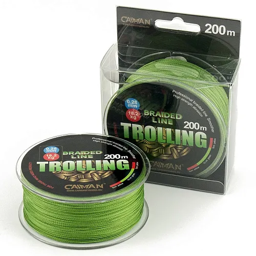 Шнур Caiman Trolling 200м 0,28мм #3.0 зеленый