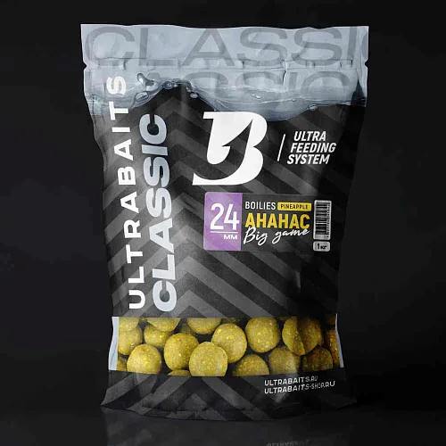 Бойлы прикормочные UltraBaits "Classic" Ананас 1 кг 24 мм