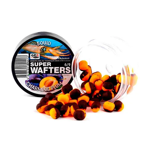 Бойлы нейтральной плавучести (Wafters) GBS Кальмар-чарующая слива 6х9мм