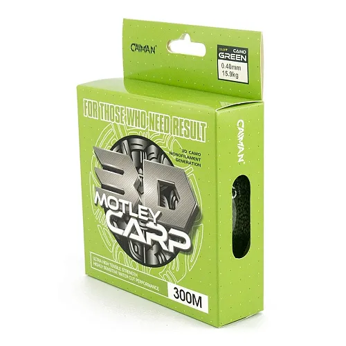 Леска Caiman Motley Carp 300м 3D Camo Green 0,40 мм (6шт в упак)