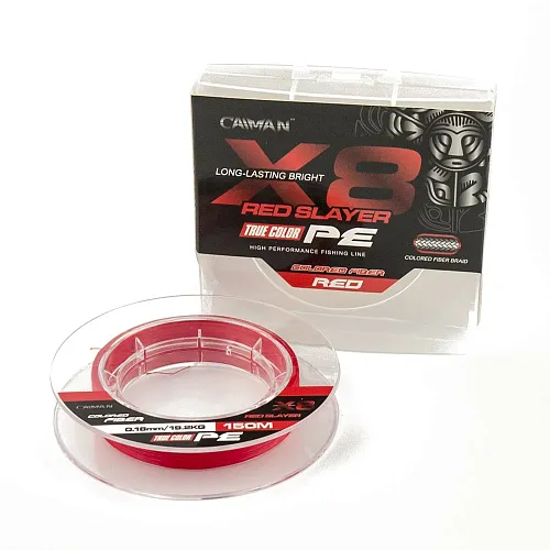 Шнур Caiman 8Х PE Red Slayer 150m 0,18мм
