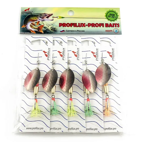 Блесна вращающаяся Profilux Олимпик 4 (10гр) цв. 07 серебро-черноспинка чешуя (5 шт в упак.)