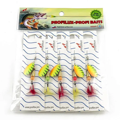 Блесна вращающаяся Profilux Инди 3 5гр цв. 209 Регги вертикальный (5 шт в упак.)