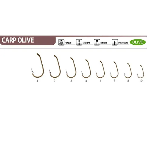 Крючок Caiman Carp Olive №4 ( уп. 10шт.) 183044 