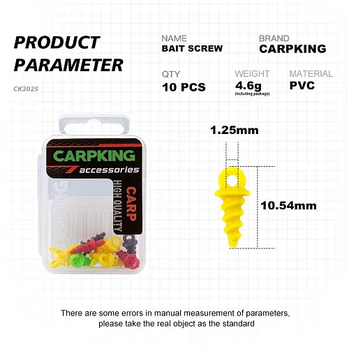 Крепление бойла Carpking Bait screw 10 шт в упак. (фас. 10упак) CK3025-10