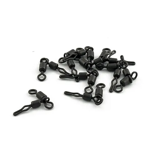 Вертлюг двойной составной с клипсой Caiman 216042 Black mat 5x6 10шт/уп 