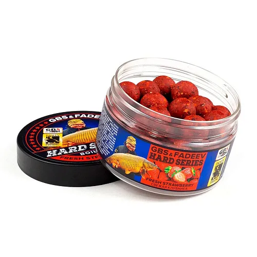 Бойлы варёные насадочные GBS vs Fadeev hard series Fresh Strawberry 20 мм