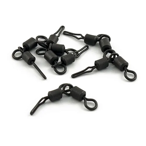 Вертлюг двойной составной с клипсой Caiman 216040 Black mat 1x2 6шт/уп 