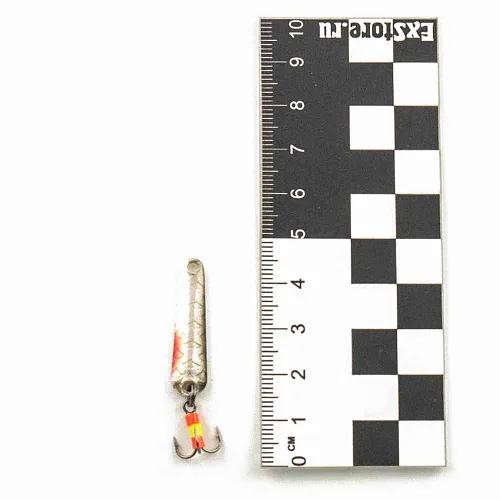 Блесна зимняя Profilux Гробик-спорт М 2,5гр цв. 07 серебро-черноспинка чешуя