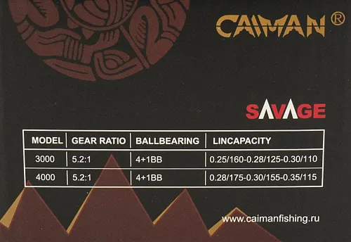 Катушка Caiman Savage 3000 (4+1ВВ)