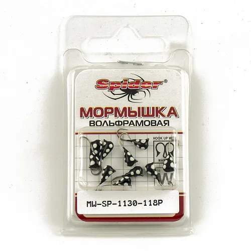 Мормышка вольфрамовая Spider капля с ушком с покраской 3,0 мм 0,42 гр 118Р Фосфорн