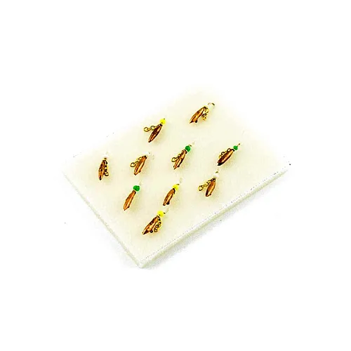 Мормышка вольфрамовая Мастив Овсинка 2 петля медь, цепочка, 0,3гр (золото)