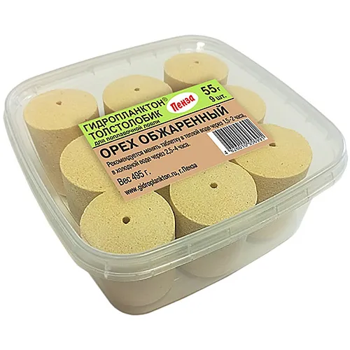 Гидропланктон Толстолобик XL 55г в контейнере 9 табл (орех обжаренный)