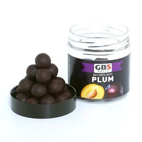 Бойлы GBS Baits тонущие насадочные 15мм 100гр Plum Слива (5шт в упак)
