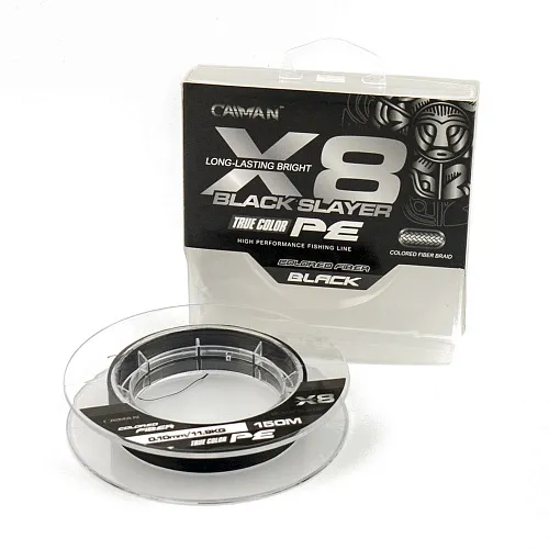 Шнур Caiman 8Х PE Black Slayer 150m 0,10мм