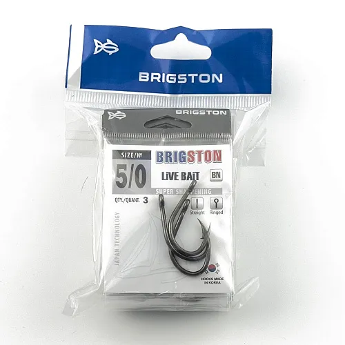 Крючок Brigston Live Bait Com BN 5/0 ( уп. 3 шт.)
