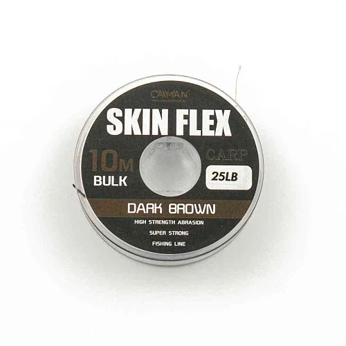 Поводочный материал Caiman Skin Flex в оплетке Dark Brown 10m 25lbs 205860