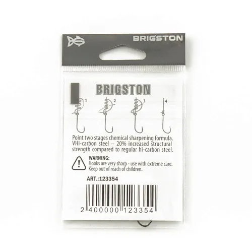 Крючок Brigston Worm 2BH BN № 6 ( уп. 5 шт.)