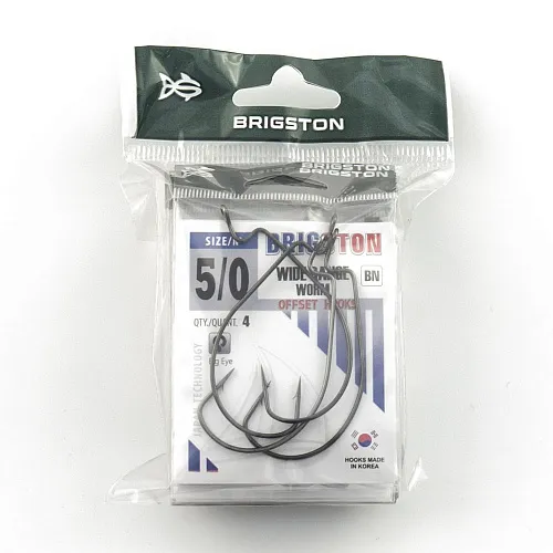 Крючок офсетный Brigston Wide Range Worm BN № 5/0 ( уп. 4 шт.)