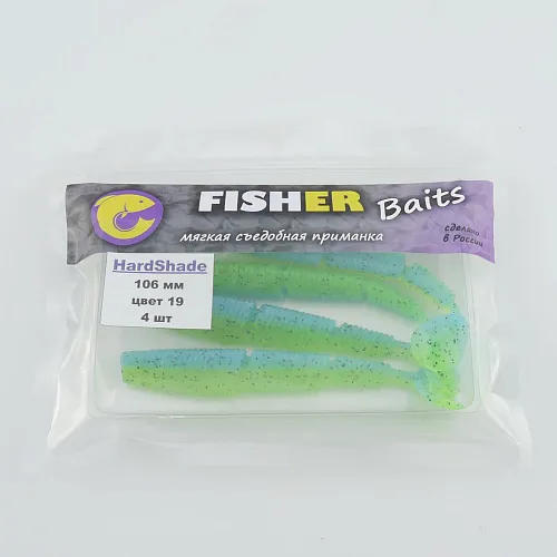 Виброхвост FISHER BAITS Hard Shade 106мм цвет 19 (уп. 4шт)