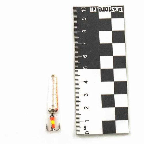 Блесна зимняя Profilux Гробик-спорт М 2,5гр цв. 09 серебро-вишня чешуя