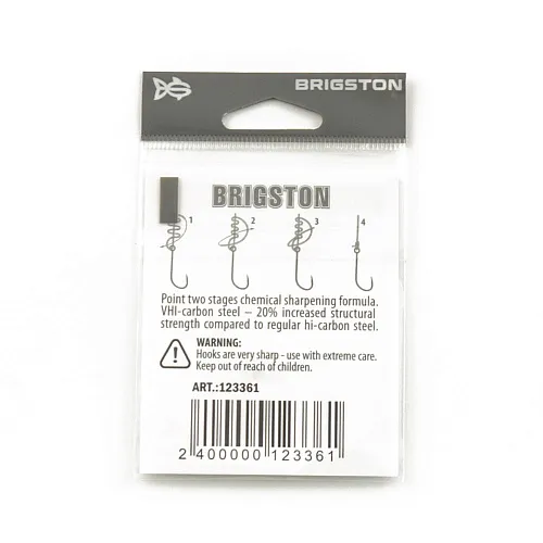 Крючок Brigston Worm 2BH BN № 8 ( уп. 6 шт.)