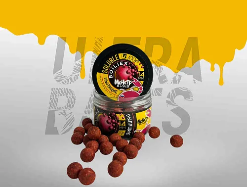 Бойлы растворимые насадочные UltraBaits "Soluble Classic" Монстр Краб 14 мм банка 100 гр
