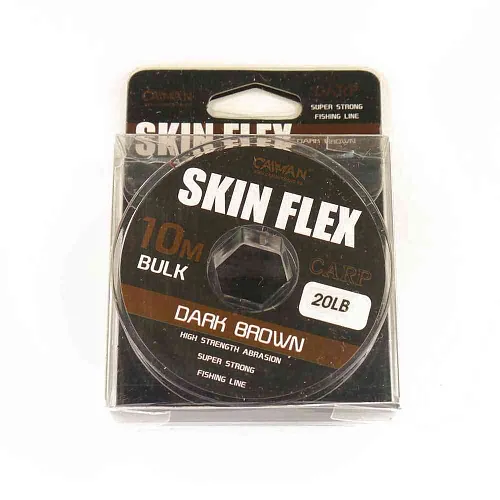 Поводочный материал Caiman Skin Flex в оплетке Dark Brown 10m 20lbs 205859