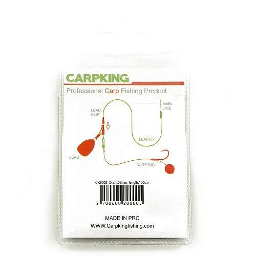 Монтаж-leader Carpking с quick-change через кольцо green Ф1,02мм 100см (фасовка 5 упак.) CK6002