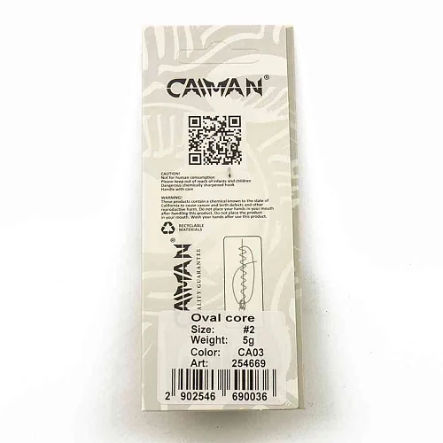 Блесна вращающаяся Caiman Oval core 5гр #2 цвет CA03 (5шт в упак.)
