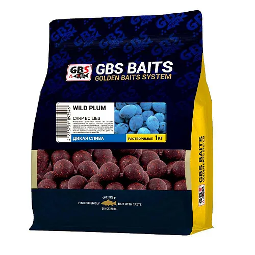 Бойлы растворимые GBS Baits 24мм 1кг Дикая слива