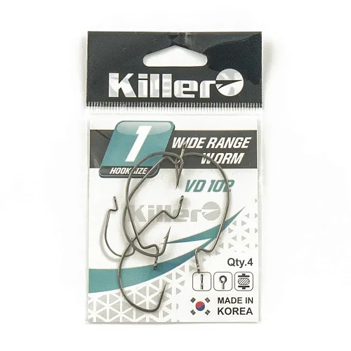 Крючок офсетный Killer Wide range worm № 1