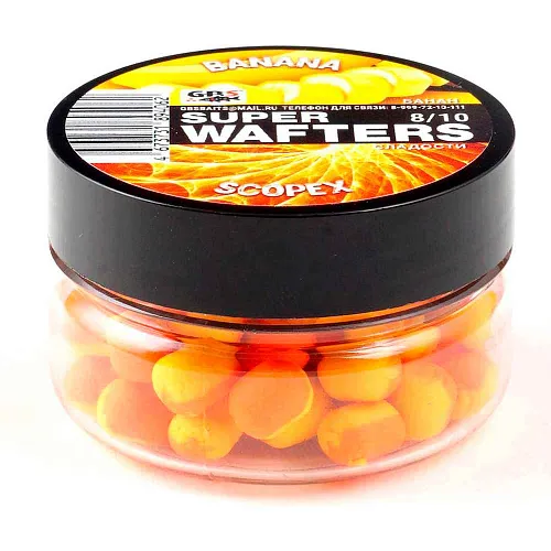 Бойлы нейтральной плавучести (Wafters) GBS Банан-скопекс 8х10мм