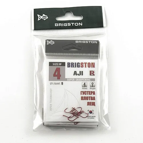 Крючок Brigston AJi Red № 4 ( уп. 9 шт.)
