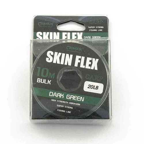 Поводочный материал Caiman Skin Flex в оплетке Olive 10m 20lbs 215864