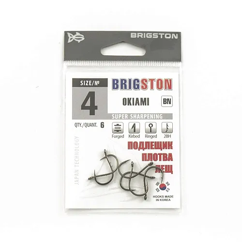 Крючок Brigston Okiami № 4 ( уп. 6 шт.)