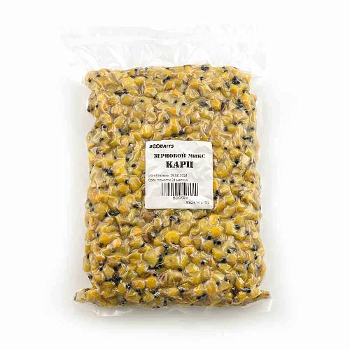 Зерновая смесь BOO Baits Карп 1кг (кукуруза, конопля)