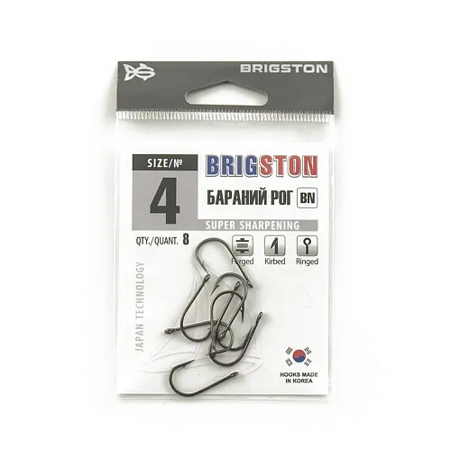 Крючок Brigston Бараний рог BN № 4 ( уп. 8 шт.)