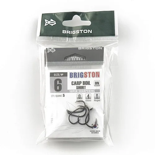 Крючок Brigston Carp Boil Short BN № 6 ( уп. 5 шт.)