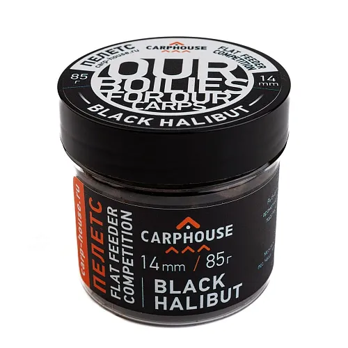 Пелетс насадочный Carp House Black Halibut 14мм (банка)