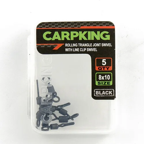 Вертлюг двойной с клипсой Carpking CK9215-0810 #8X10 (5шт в упак)